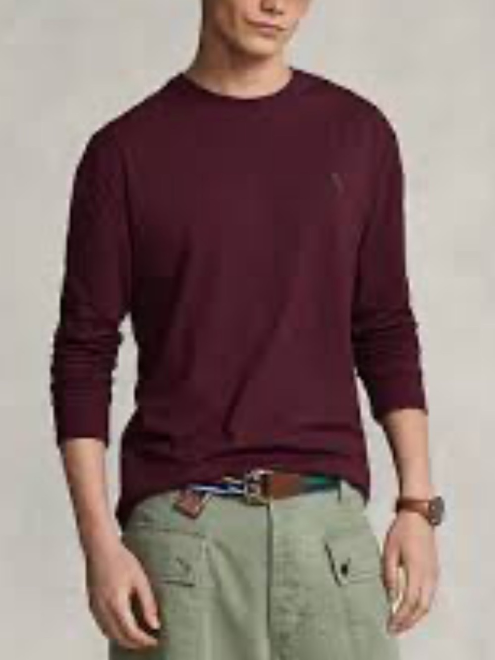 NWT Ralph Lauren Men’s Burgundy Maroon Waffle Weave Thermal Long Sleeve Tee XXL